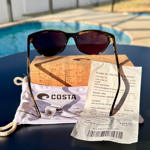 COSTA, Catherine Sunglasses, Tortoise Frame with Gold Mirror Polaroid Lenses - Picture 2 of 5